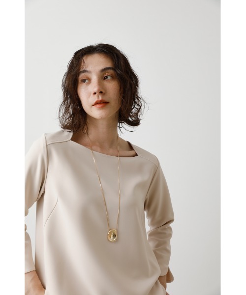 crie conforto(クリーコンフォルト)の「2重織ストレッチブラウス(Tシャツ/カットソー・レディース・ブラック/グレイッシュベージュ・MEDIUM/SMALL)」の19枚目の写真