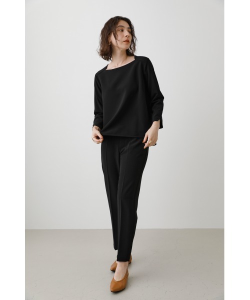 crie conforto(クリーコンフォルト)の「2重織ストレッチブラウス(Tシャツ/カットソー・レディース・ブラック/グレイッシュベージュ・MEDIUM/SMALL)」の12枚目の写真