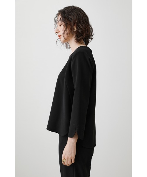 crie conforto(クリーコンフォルト)の「2重織ストレッチブラウス(Tシャツ/カットソー・レディース・ブラック/グレイッシュベージュ・MEDIUM/SMALL)」の14枚目の写真