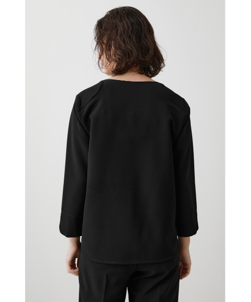 crie conforto(クリーコンフォルト)の「2重織ストレッチブラウス(Tシャツ/カットソー・レディース・ブラック/グレイッシュベージュ・MEDIUM/SMALL)」の15枚目の写真