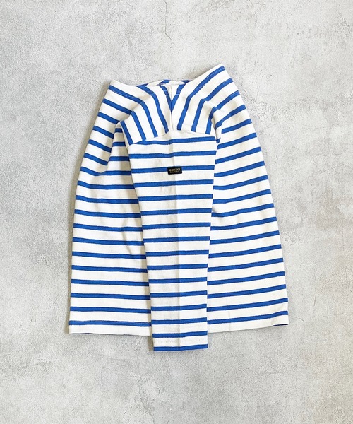 BIG FIELD（ビッグフィールド）の「ボーダーボートネックロンT（80～150cm）（Tシャツ/カットソー・キッズ・オフホワイト/ピンク/オレンジ/ブルー/グリーン/グリーン系その他・90/100/110/120/80/130/95/140/150）」の17枚目の写真