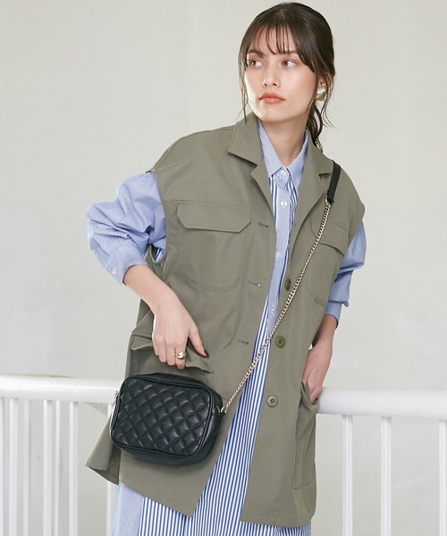 INCEDE(インシード)の「ミリタリーベスト(ベスト・レディース・カーキ/ブラック・LL/3L/M/L)」の4枚目の写真