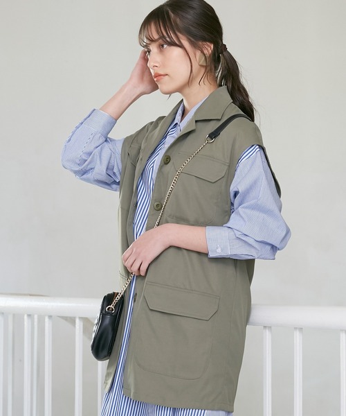 INCEDE(インシード)の「ミリタリーベスト(ベスト・レディース・カーキ/ブラック・LL/3L/M/L)」の5枚目の写真
