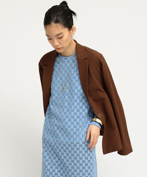 Ray BEAMS（レイビームス）の「Ray BEAMS / フロント キリカエ 1ボタン ジャケット（テーラードジャケット・レディース・ダークブラウン/クリーム・1/0）」の22枚目の写真