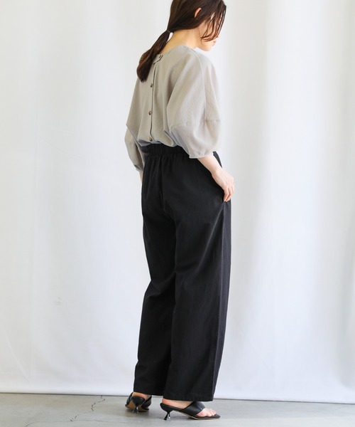 select MOCA(セレクトモカ)の「2WAYリネンライクパフスリーブブラウス(シャツ/ブラウス・レディース・ブラック/イエロー/グレイッシュベージュ・FREE)」の20枚目の写真