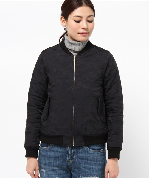 LOUNGEDRESS(ラウンジドレス)の「カモフラジャガードブルゾン(ブルゾン・レディース・カーキ/ネイビー・フリ-)」の3枚目の写真