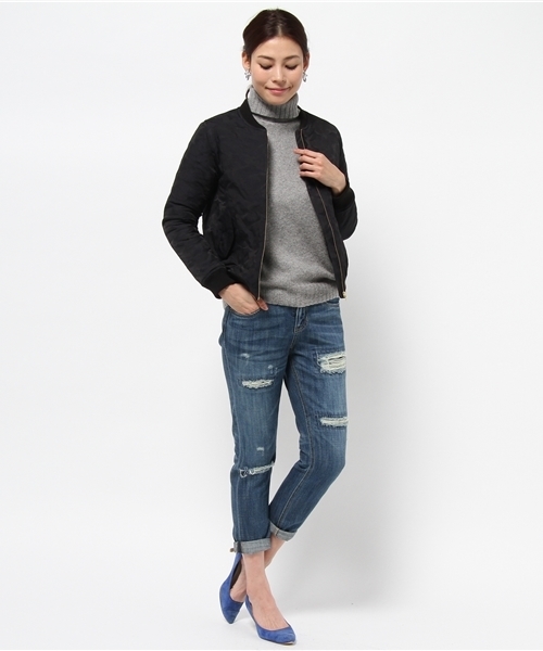 LOUNGEDRESS(ラウンジドレス)の「カモフラジャガードブルゾン(ブルゾン・レディース・カーキ/ネイビー・フリ-)」の6枚目の写真