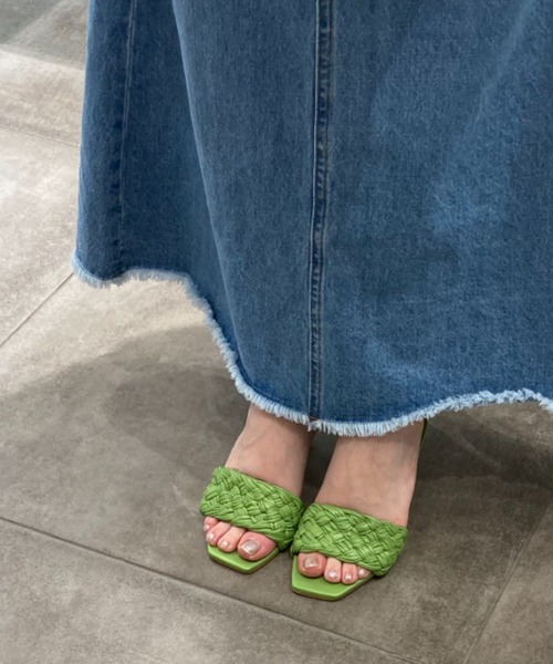 CARRANO（カラーノ）の「【CARRANO】イントレチャートミュールサンダル(622019)（サンダル・レディース・ホワイト/ブラック/グリーン・37/38/35/36）」の7枚目の写真