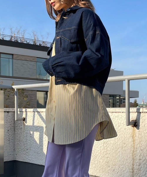 AS KNOW AS PINKY（アズノゥアズピンキー）の「ショートグッドデニムジャケット（デニムジャケット・レディース・ブルー/ライトインディゴブルー・FREE）」の10枚目の写真