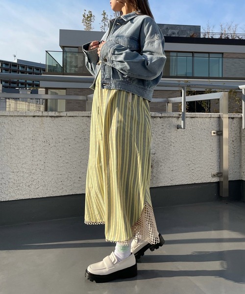 AS KNOW AS PINKY（アズノゥアズピンキー）の「ショートグッドデニムジャケット（デニムジャケット・レディース・ブルー/ライトインディゴブルー・FREE）」の6枚目の写真