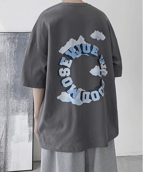 NEW GENTLEMAN(ニュージェントルマン)の「サークルロゴ ビッグT(Tシャツ/カットソー・メンズ・ホワイト/ブラック/ネイビー/グレー・M/L/XL)」の3枚目の写真