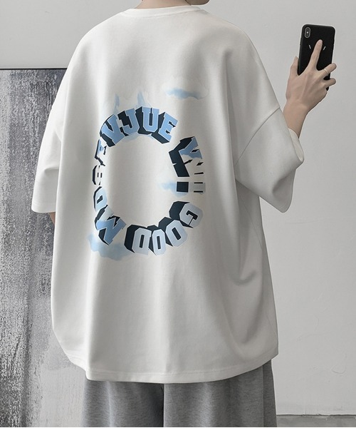 NEW GENTLEMAN(ニュージェントルマン)の「サークルロゴ ビッグT(Tシャツ/カットソー・メンズ・ホワイト/ブラック/ネイビー/グレー・M/L/XL)」の1枚目の写真