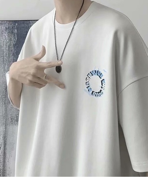 NEW GENTLEMAN(ニュージェントルマン)の「サークルロゴ ビッグT(Tシャツ/カットソー・メンズ・ホワイト/ブラック/ネイビー/グレー・M/L/XL)」の6枚目の写真