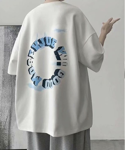 NEW GENTLEMAN(ニュージェントルマン)の「サークルロゴ ビッグT(Tシャツ/カットソー・メンズ・ホワイト/ブラック/ネイビー/グレー・M/L/XL)」の7枚目の写真