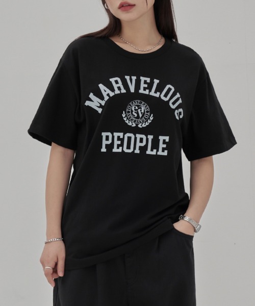 TOEASY(トゥイージー)の「A'GEM/9 × .kom『TOEASY/トゥイージー』Marblus short-sleeved T-shirt/アーチロゴデザイン マーベラス 半袖Tシャツ(Tシャツ/カットソー・レディース・ホワイト/ブラック/グリーン・FREE)」の8枚目の写真