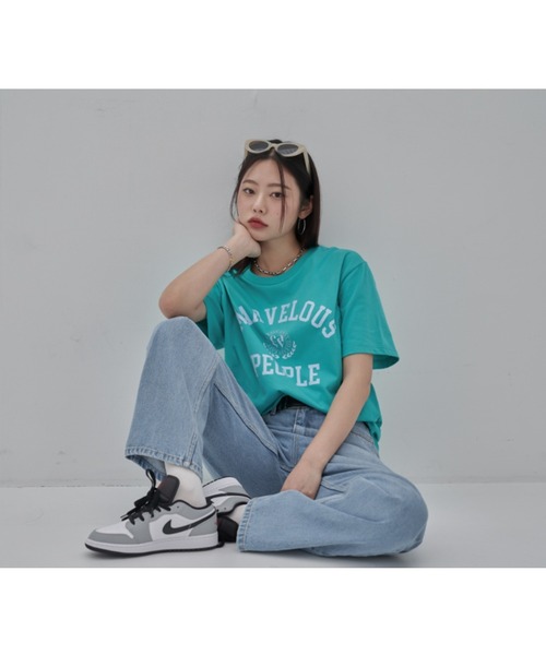 TOEASY(トゥイージー)の「A'GEM/9 × .kom『TOEASY/トゥイージー』Marblus short-sleeved T-shirt/アーチロゴデザイン マーベラス 半袖Tシャツ(Tシャツ/カットソー・レディース・ホワイト/ブラック/グリーン・FREE)」の13枚目の写真