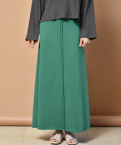 RETRO GIRL(レトロガール)の「裏毛フレアスカート(スカート・レディース・オフホワイト/グリーン/ダークグレー・FREE)」の14枚目の写真