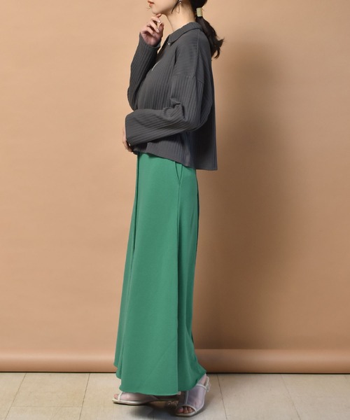 RETRO GIRL(レトロガール)の「裏毛フレアスカート(スカート・レディース・オフホワイト/グリーン/ダークグレー・FREE)」の17枚目の写真