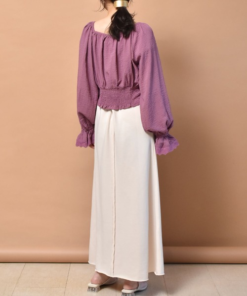 RETRO GIRL(レトロガール)の「裏毛フレアスカート(スカート・レディース・オフホワイト/グリーン/ダークグレー・FREE)」の6枚目の写真