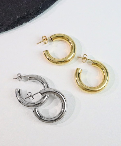 blackdia ocean(ブラックダイヤオーシャン)の「blackdia ocean ステンレスフープスタッドピアス(ピアス(両耳用)・レディース・シルバー/ゴールド・FREE)」の8枚目の写真