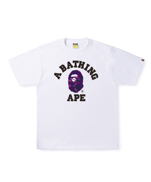 A BATHING APE(アベイシングエイプ)の「COLOR CAMO C COLLEGE TEE M(Tシャツ/カットソー・メンズ・ホワイト×パープル/ホワイト×グリーン/ブラック×グリーン/ブラック×パープル・XXX-LARGE/MEDIUM/LARGE/XX-LARGE/X-LARGE/SMALL)」の3枚目の写真