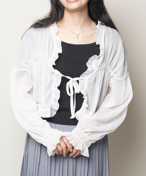 Clice de Paris（クリシェドゥパリス）の「K/フリルカーデ（カーディガン/ボレロ・レディース・オフホワイト/アイボリー・ONESIZE）」の6枚目の写真