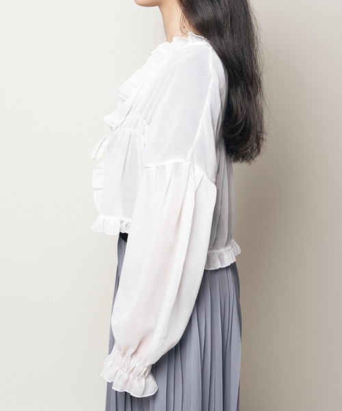 Clice de Paris（クリシェドゥパリス）の「K/フリルカーデ（カーディガン/ボレロ・レディース・オフホワイト/アイボリー・ONESIZE）」の7枚目の写真