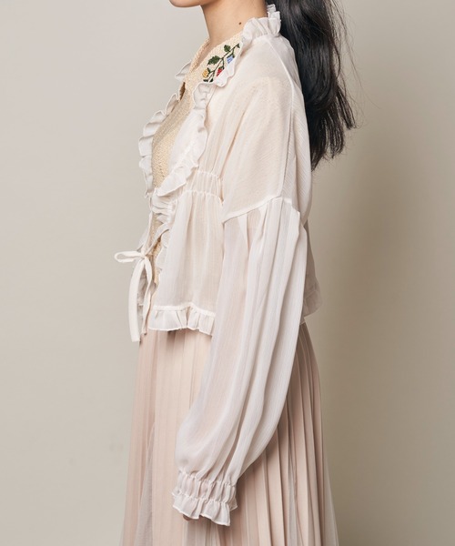 Clice de Paris（クリシェドゥパリス）の「K/フリルカーデ（カーディガン/ボレロ・レディース・オフホワイト/アイボリー・ONESIZE）」の9枚目の写真