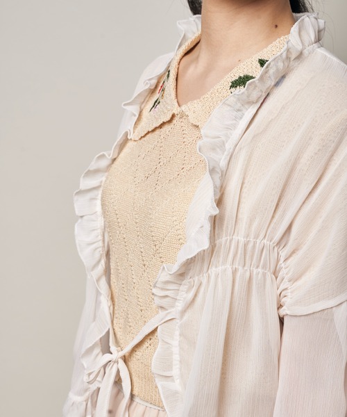 Clice de Paris（クリシェドゥパリス）の「K/フリルカーデ（カーディガン/ボレロ・レディース・オフホワイト/アイボリー・ONESIZE）」の11枚目の写真
