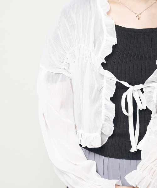 Clice de Paris（クリシェドゥパリス）の「K/フリルカーデ（カーディガン/ボレロ・レディース・オフホワイト/アイボリー・ONESIZE）」の13枚目の写真