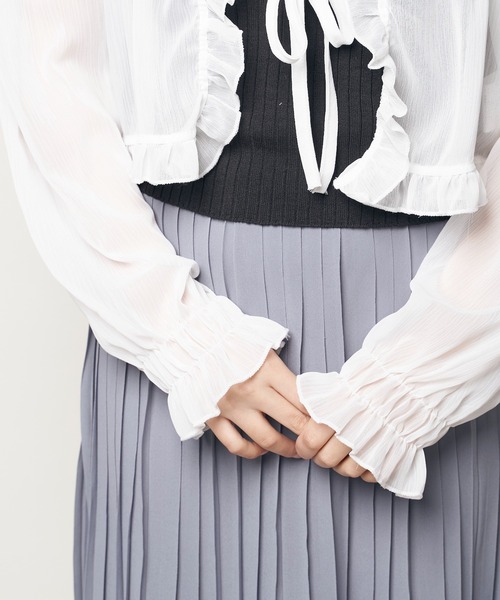 Clice de Paris（クリシェドゥパリス）の「K/フリルカーデ（カーディガン/ボレロ・レディース・オフホワイト/アイボリー・ONESIZE）」の14枚目の写真