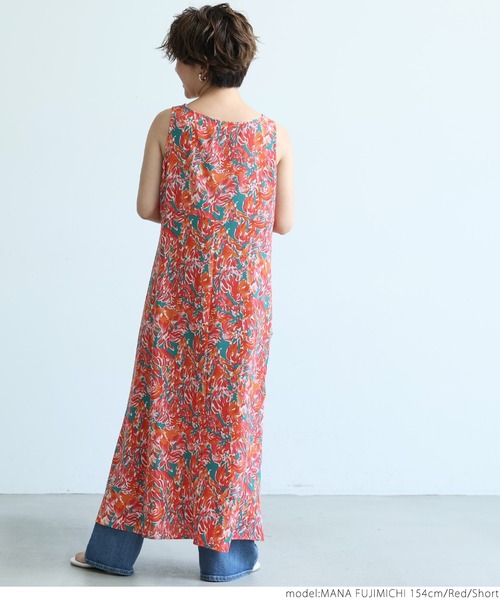 coca（coca）（コカ）の「サマーフラワーリゾートワンピース（ワンピース・レディース・レッド・SHORT/LONG）」の4枚目の写真