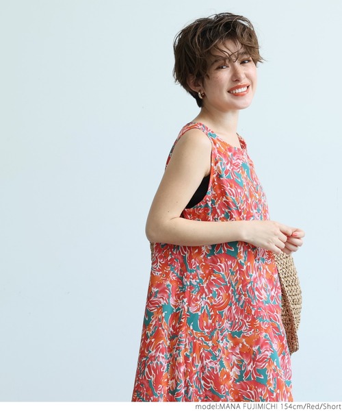 coca（coca）（コカ）の「サマーフラワーリゾートワンピース（ワンピース・レディース・レッド・SHORT/LONG）」の5枚目の写真