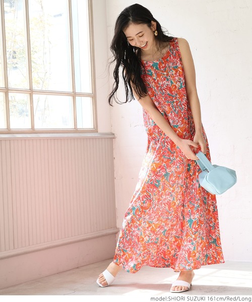 coca（coca）（コカ）の「サマーフラワーリゾートワンピース（ワンピース・レディース・レッド・SHORT/LONG）」の10枚目の写真