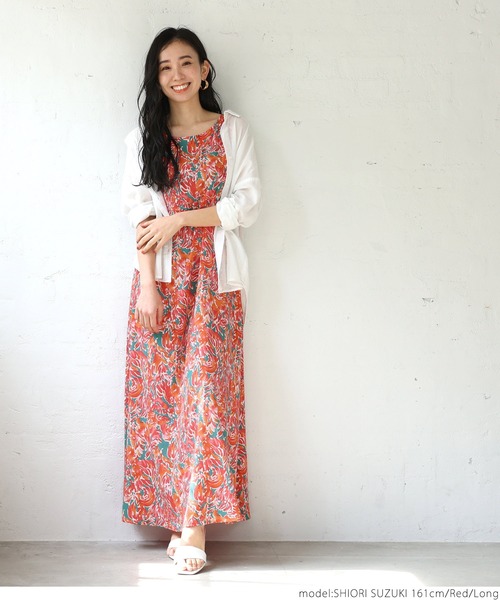 coca（coca）（コカ）の「サマーフラワーリゾートワンピース（ワンピース・レディース・レッド・SHORT/LONG）」の12枚目の写真