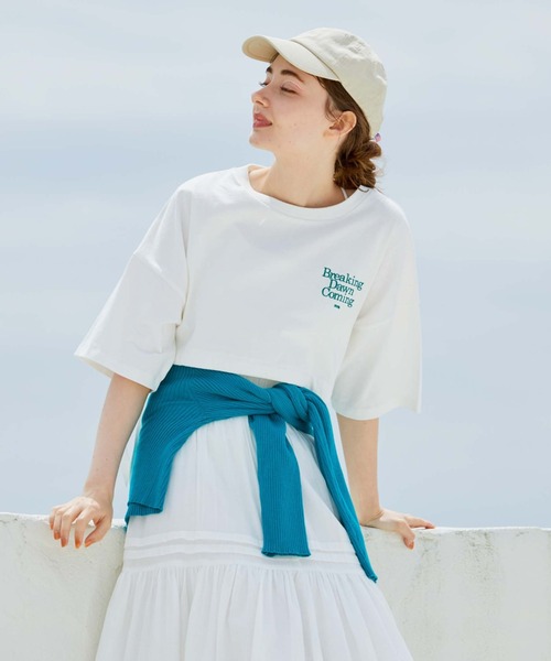 archives（アルシーヴ）の「ドロストＴ（Tシャツ/カットソー・レディース・オフホワイト/ブラック/ホワイト・MEDIUM）」の2枚目の写真