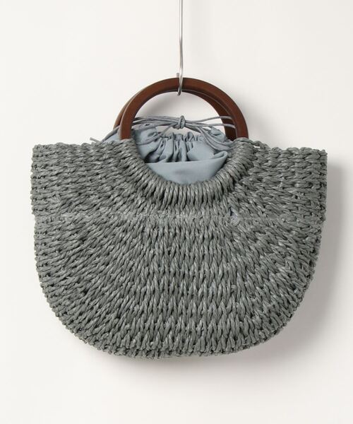 ikka（イッカ）の「雑材アンモナイトマルテバッグ（かごバッグ・レディース・ブルー/キャメル/ブラウン/ピンク・FREE）」の8枚目の写真