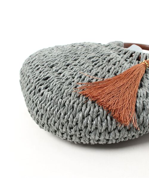 ikka（イッカ）の「雑材アンモナイトマルテバッグ（かごバッグ・レディース・ブルー/キャメル/ブラウン/ピンク・FREE）」の5枚目の写真