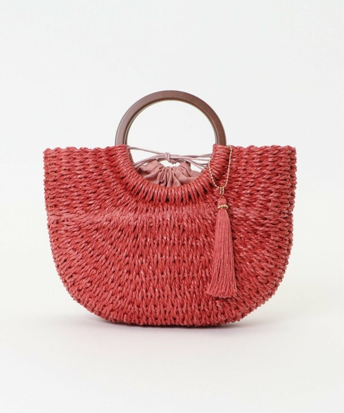 ikka（イッカ）の「雑材アンモナイトマルテバッグ（かごバッグ・レディース・ブルー/キャメル/ブラウン/ピンク・FREE）」の20枚目の写真