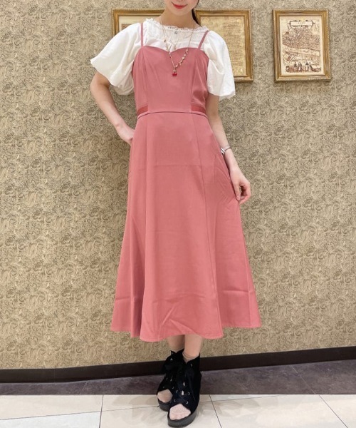 axes femme POETIQUE（アクシーズファムポエティック）の「マーメイドロングキャミＯＰ（ワンピース・レディース・ピンク/ブラック/サックスブルー・MEDIUM）」の3枚目の写真