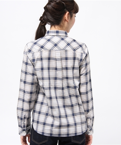 earth music&ecology（アースミュージックアンドエコロジー）の「【シャキシャキシャツ】カジュアルチェック（シャツ/ブラウス・レディース・ピンク/ネイビー・MEDIUM/SMALL）」の5枚目の写真