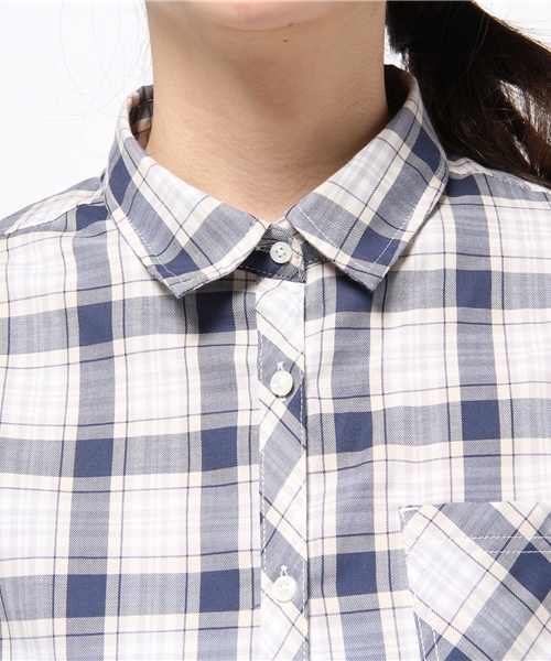 earth music&ecology（アースミュージックアンドエコロジー）の「【シャキシャキシャツ】カジュアルチェック（シャツ/ブラウス・レディース・ピンク/ネイビー・MEDIUM/SMALL）」の6枚目の写真