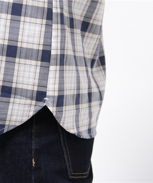 earth music&ecology（アースミュージックアンドエコロジー）の「【シャキシャキシャツ】カジュアルチェック（シャツ/ブラウス・レディース・ピンク/ネイビー・MEDIUM/SMALL）」の8枚目の写真