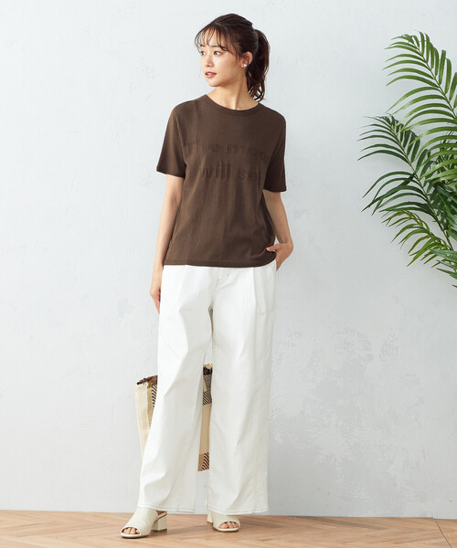 COMME CA ISM(コムサイズム)の「ロゴ ニットTシャツ(ニット/セーター・レディース・ダークブラウン/ベージュ/オリーブ/オレンジ・MEDIUM/LARGE)」の15枚目の写真