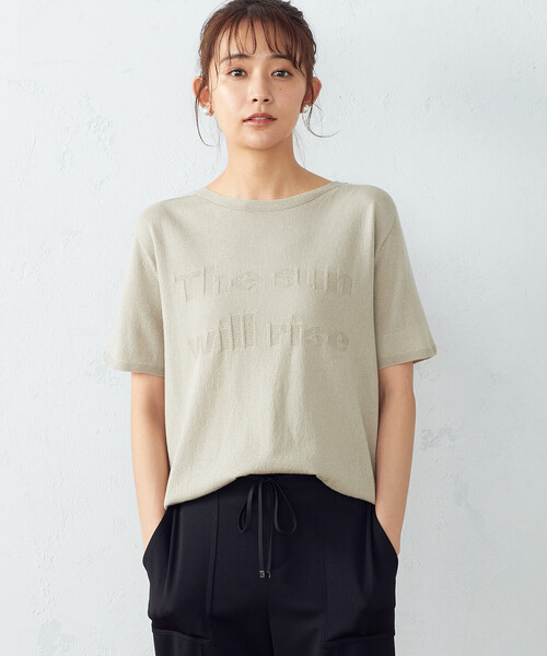 COMME CA ISM(コムサイズム)の「ロゴ ニットTシャツ(ニット/セーター・レディース・ダークブラウン/ベージュ/オリーブ/オレンジ・MEDIUM/LARGE)」の11枚目の写真