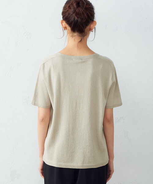 COMME CA ISM(コムサイズム)の「ロゴ ニットTシャツ(ニット/セーター・レディース・ダークブラウン/ベージュ/オリーブ/オレンジ・MEDIUM/LARGE)」の16枚目の写真