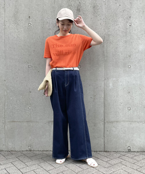 COMME CA ISM(コムサイズム)の「ロゴ ニットTシャツ(ニット/セーター・レディース・ダークブラウン/ベージュ/オリーブ/オレンジ・MEDIUM/LARGE)」の10枚目の写真