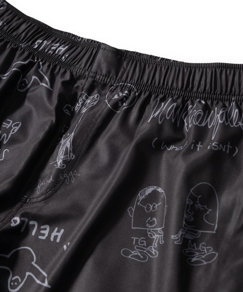 (What it isNt)ART BY MARKGONZALES(ワットイットイズント)の「【(What it isNt) ART BY MARK GONZALES/ワットイズイズント マークゴンザレス】総柄プリントイージーショーツ <セットアップ可能>(チノパンツ・メンズ・ブラック/ブラック系その他・L/M/XL)」の15枚目の写真