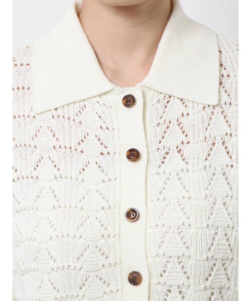 EMODA（エモダ）の「ワイドカラーポロニット（ニット/セーター・レディース・ホワイト/ブラック/イエロー・FREE）」の18枚目の写真