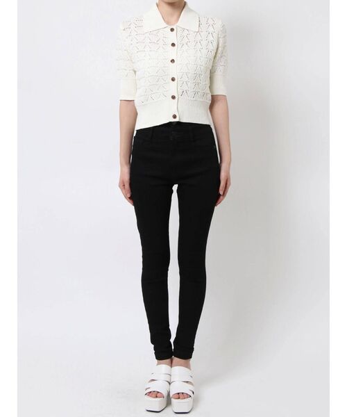 EMODA（エモダ）の「ワイドカラーポロニット（ニット/セーター・レディース・ホワイト/ブラック/イエロー・FREE）」の21枚目の写真